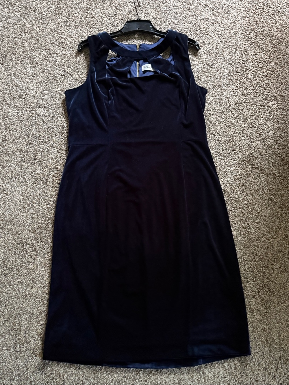 Eliza J Navy velvety Cutout Sleeveless Midi Dress 16